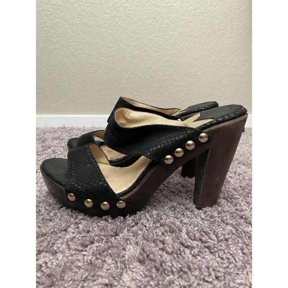 JIMMY CHOO Black Suede Studded Heeled Slide Ons Size 9 - Picture 7 of 16
